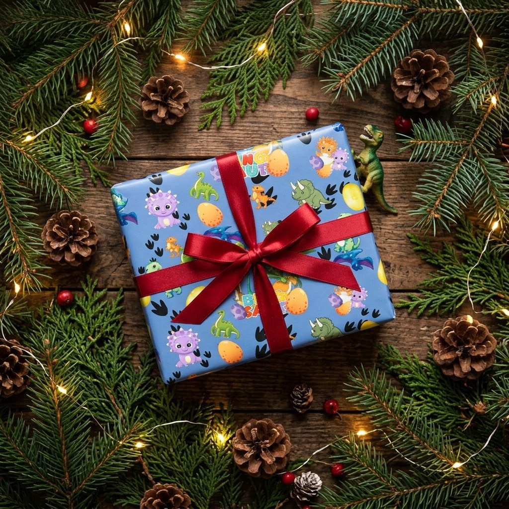 Little Roar — Dinosaur Party Wrapping Paper