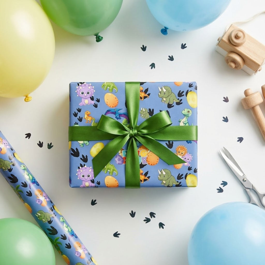 Little Roar — Dinosaur Party Wrapping Paper