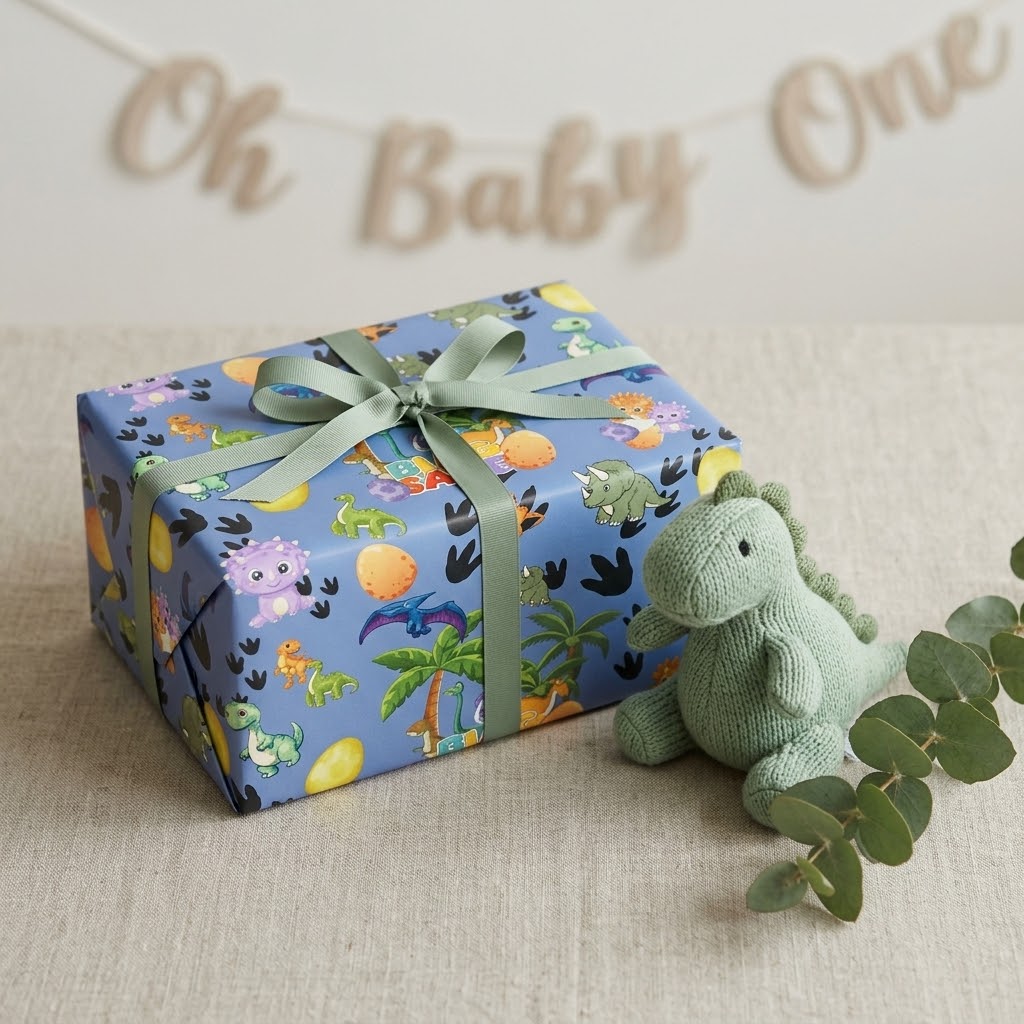 Little Roar — Dinosaur Party Wrapping Paper