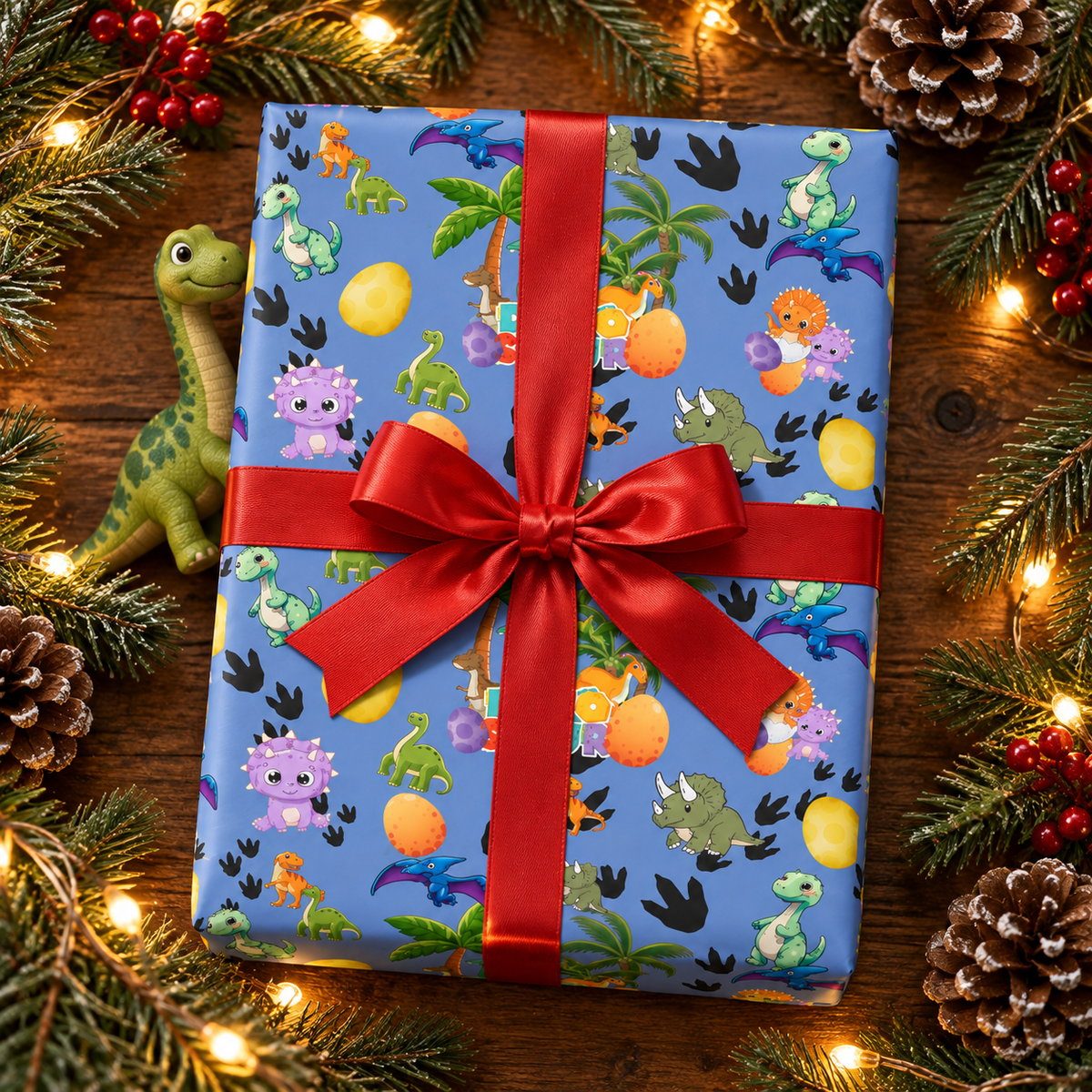 Little Roar — Dinosaur Party Wrapping Paper