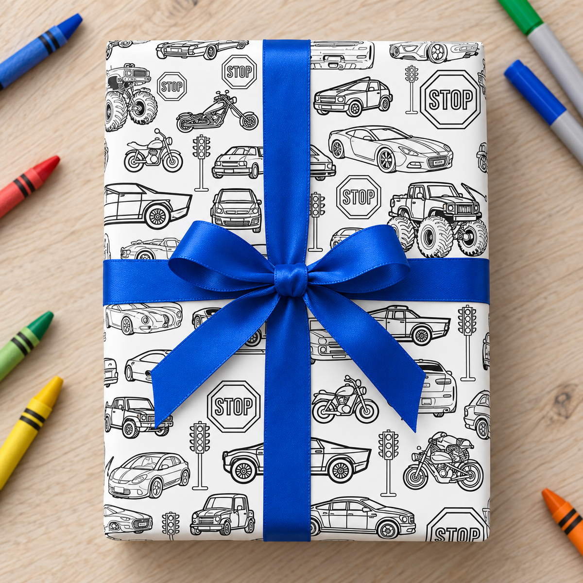 Open Road — Colorable Wrapping Paper