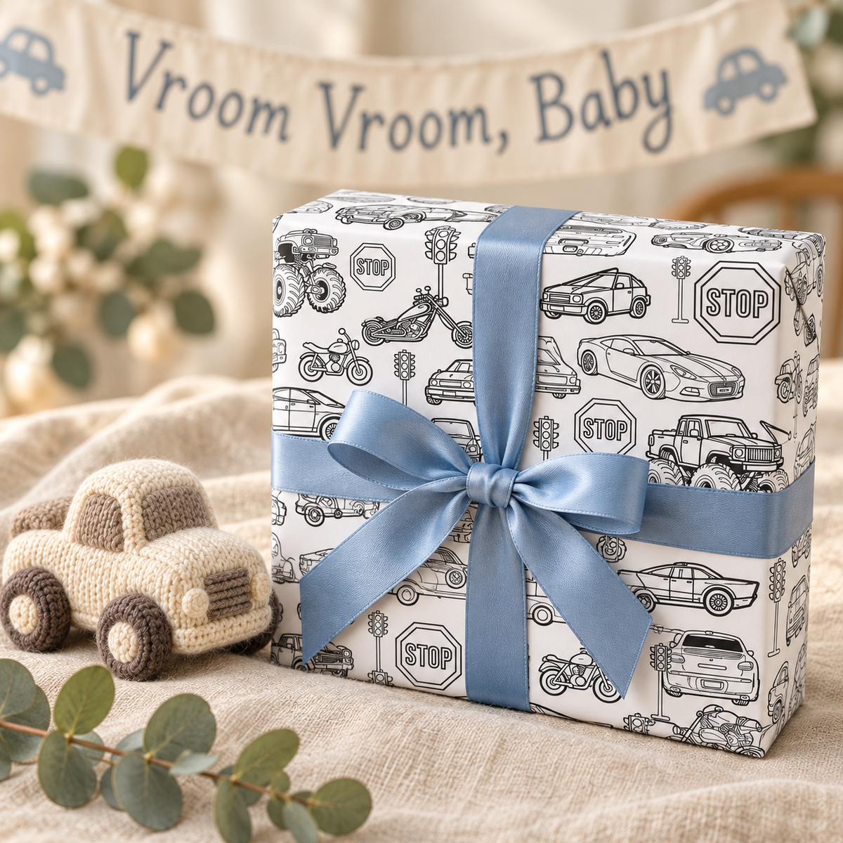 Open Road — Colorable Wrapping Paper