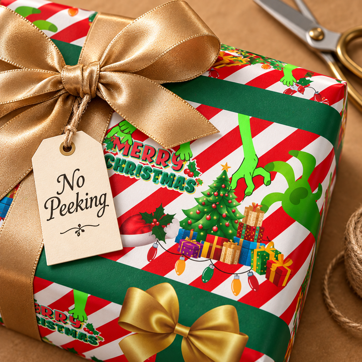 Caught Red-Handed — Christmas Wrapping Paper