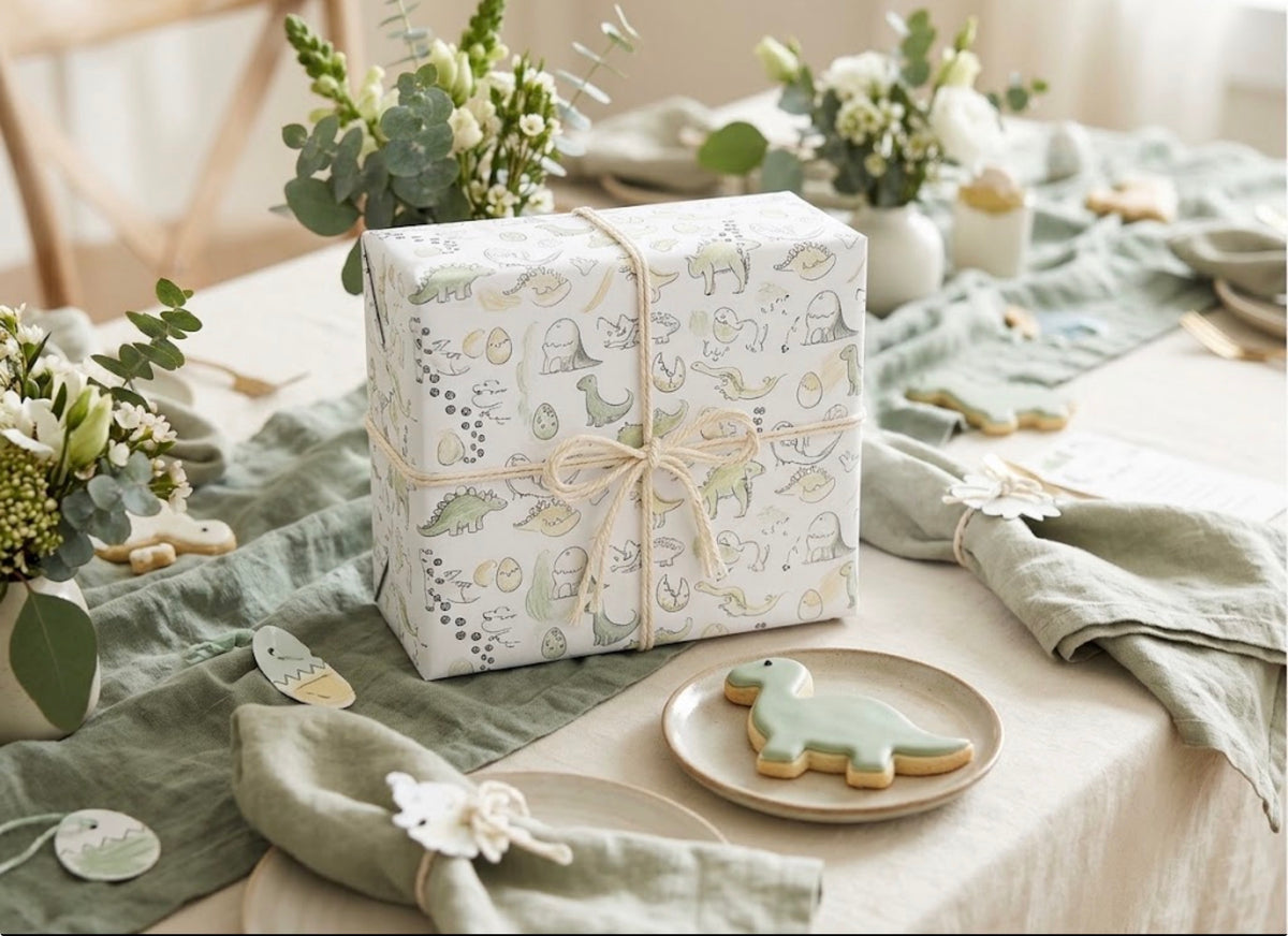 Sketch-a-Saurus — Colorable Wrapping Paper