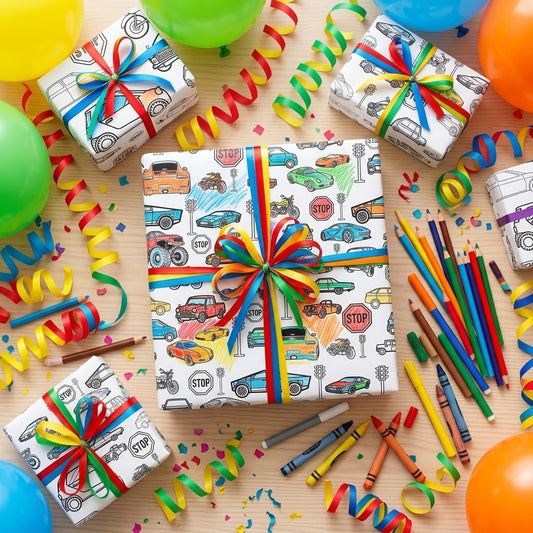 Open Road — Colorable Wrapping Paper