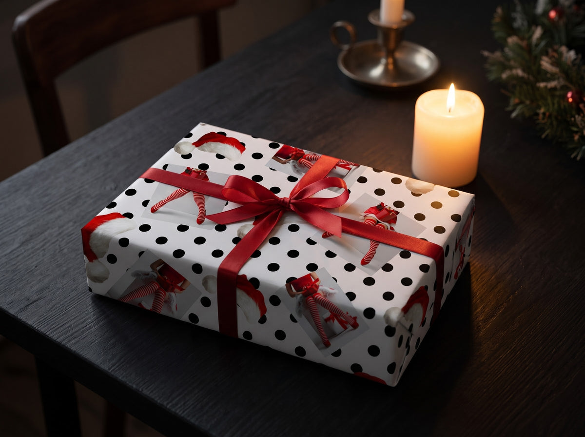 Stocking Stuffer — Naughty Santa Wrapping Paper