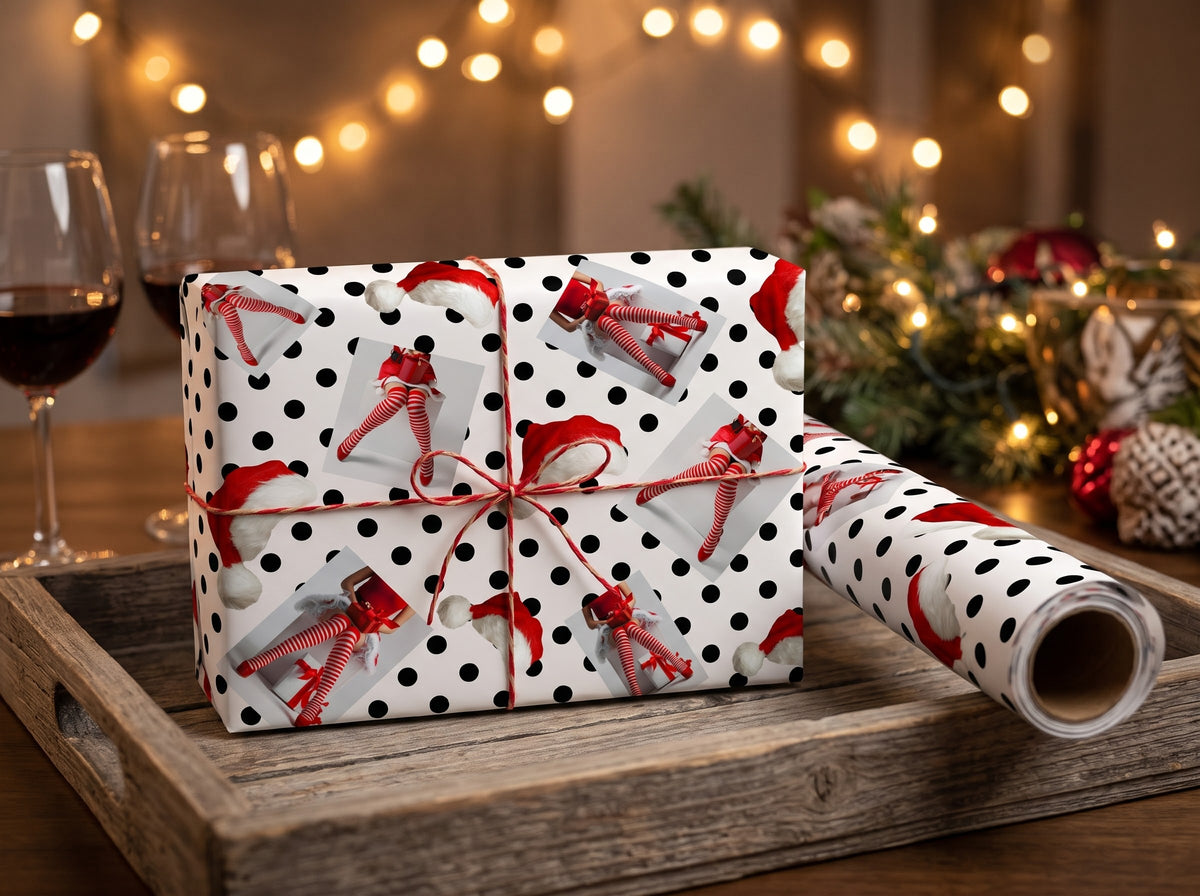 Stocking Stuffer — Naughty Santa Wrapping Paper