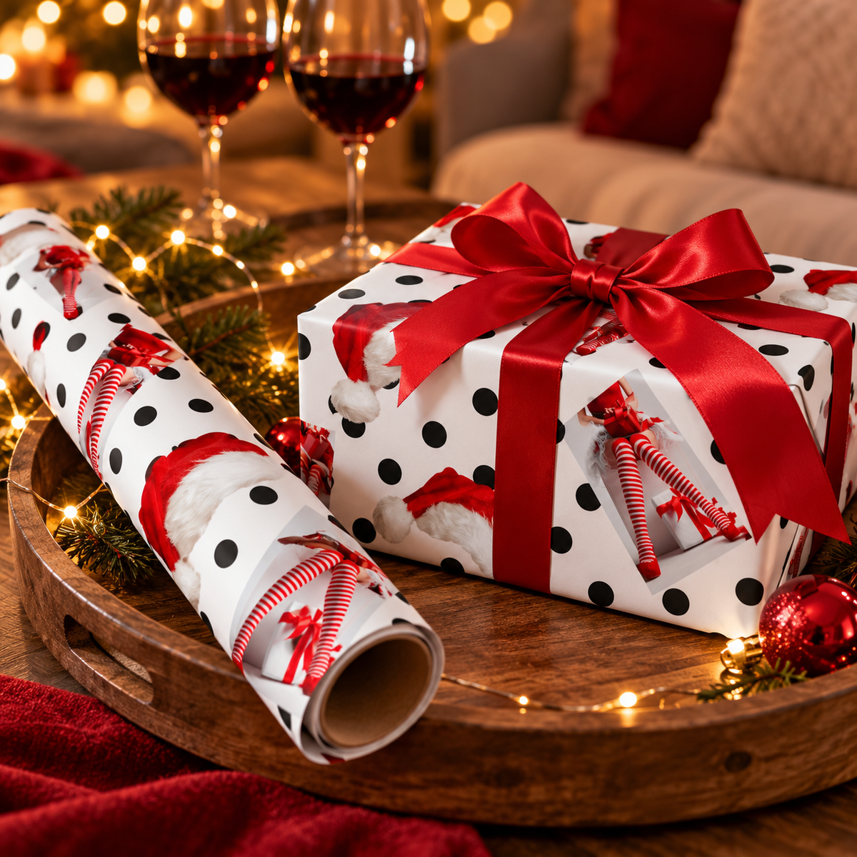 Stocking Stuffer — Naughty Santa Wrapping Paper