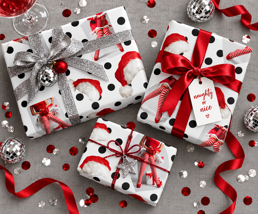 Stocking Stuffer — Naughty Santa Wrapping Paper
