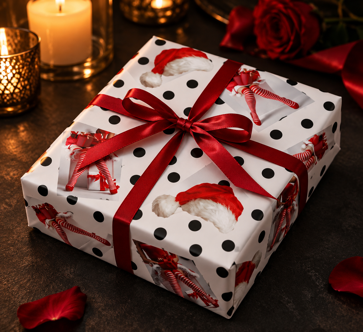 Stocking Stuffer — Naughty Santa Wrapping Paper