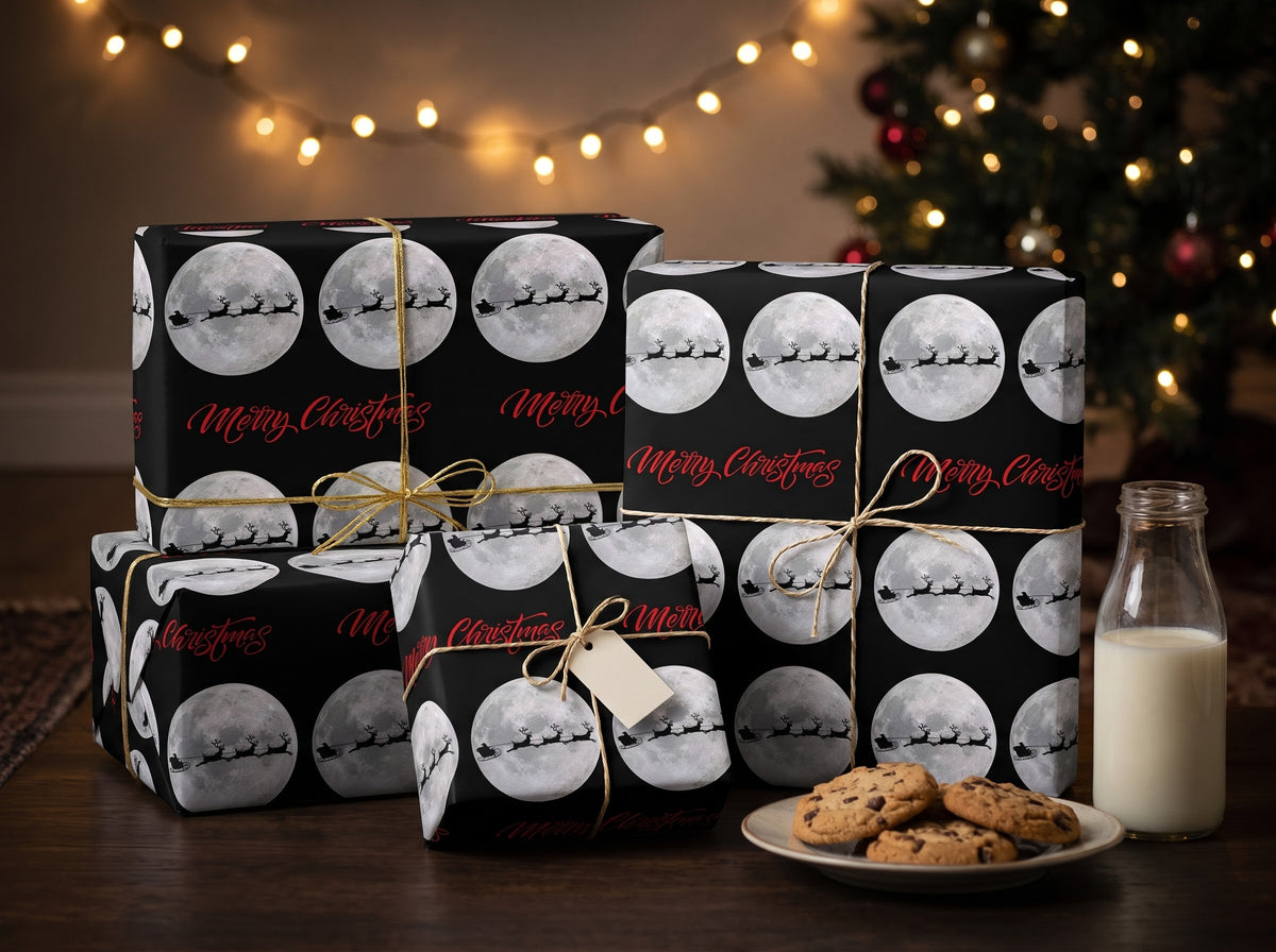 Midnight Flight — Merry Christmas Wrapping Paper
