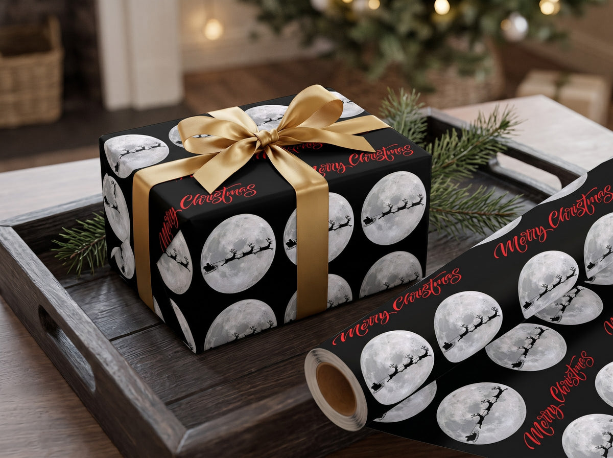 Midnight Flight — Merry Christmas Wrapping Paper
