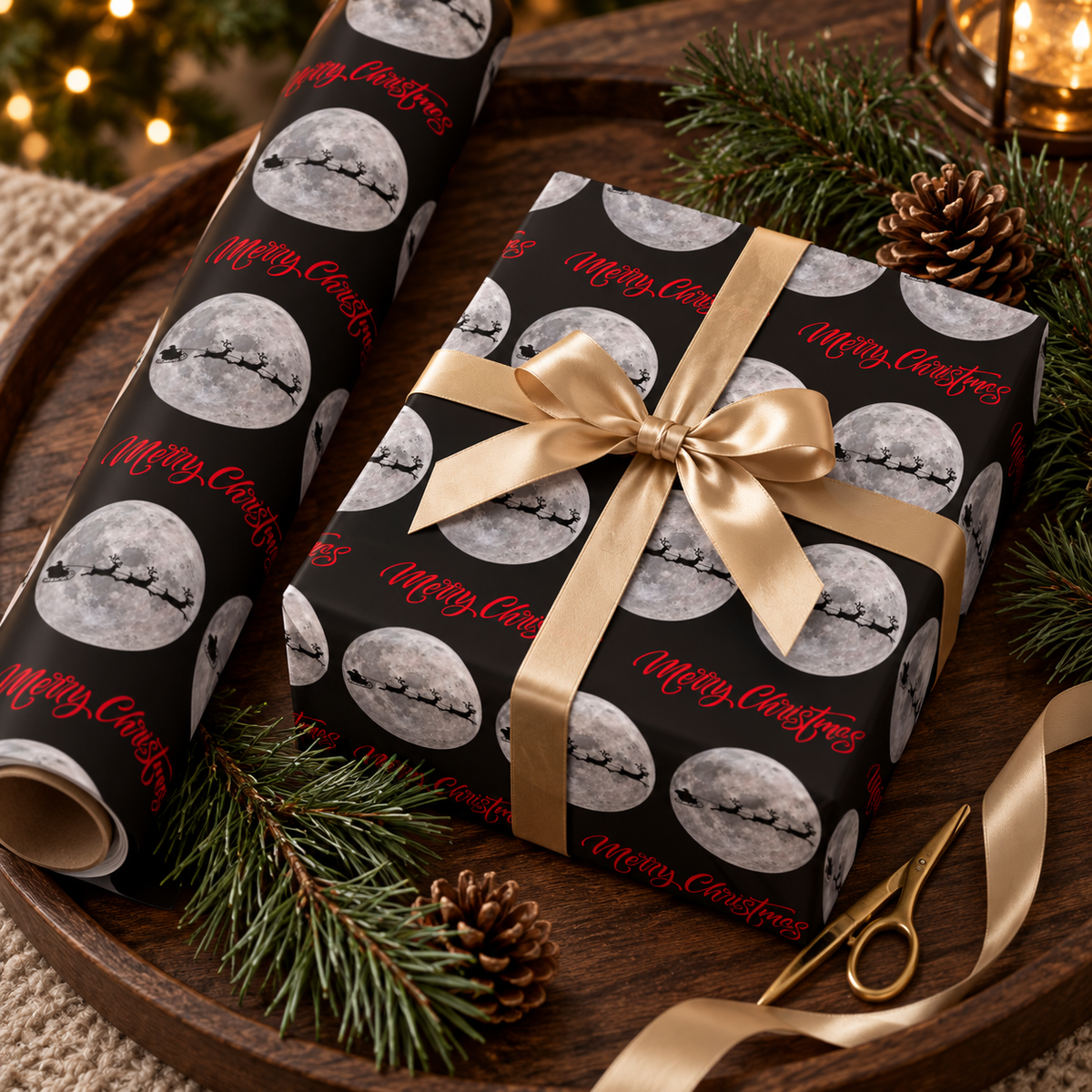 Midnight Flight — Merry Christmas Wrapping Paper