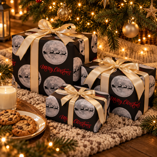 Midnight Flight — Merry Christmas Wrapping Paper