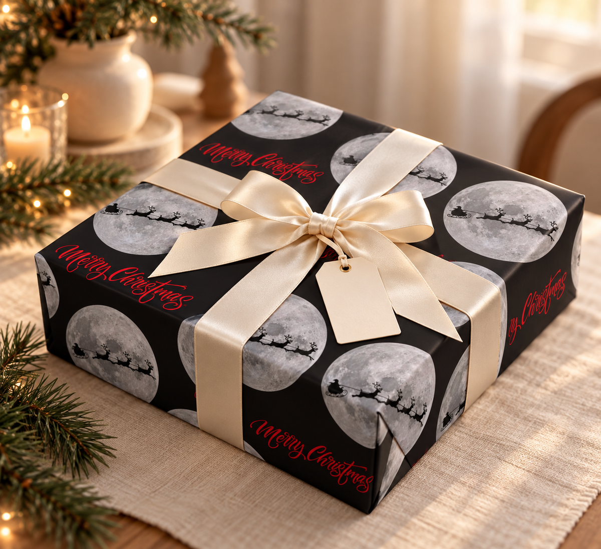 Midnight Flight — Merry Christmas Wrapping Paper