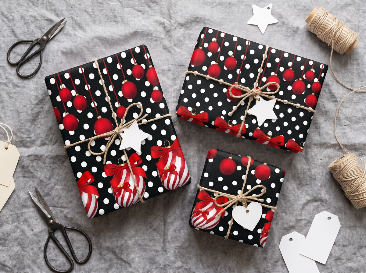 Baubles & Bows — Polka Dot Wrapping Paper