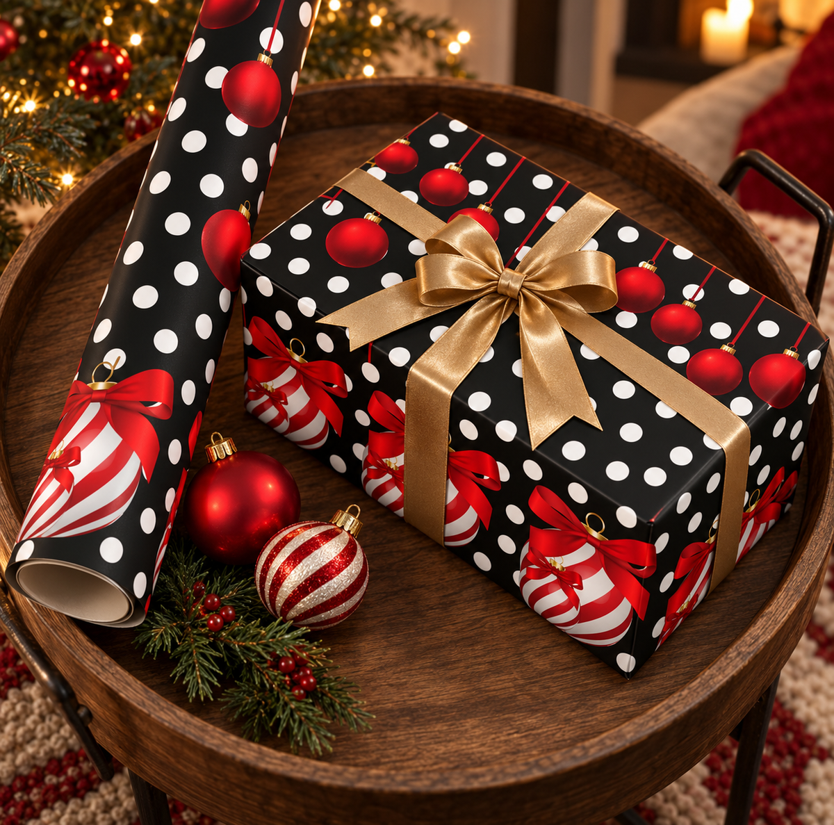 Baubles & Bows — Polka Dot Wrapping Paper