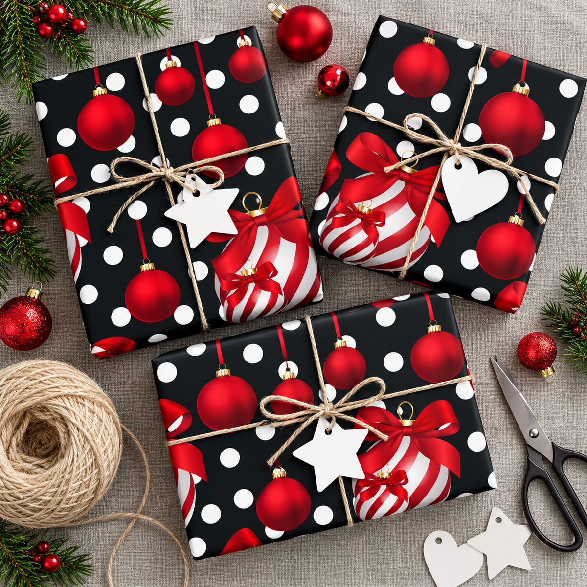 Baubles & Bows — Polka Dot Wrapping Paper