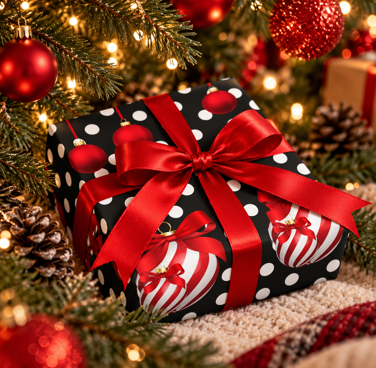 Baubles & Bows — Polka Dot Wrapping Paper