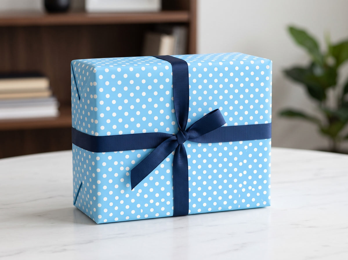 Blue Skies — Polka Dot Wrapping Paper