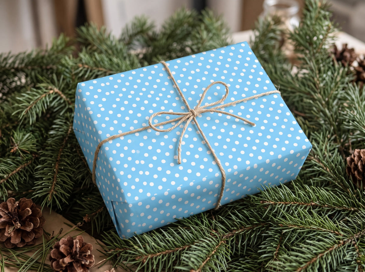 Blue Skies — Polka Dot Wrapping Paper