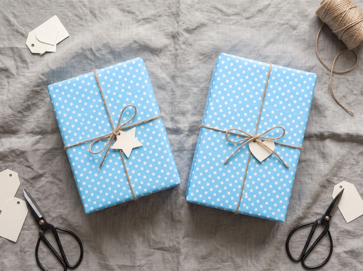 Blue Skies — Polka Dot Wrapping Paper
