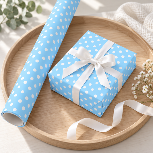 Blue Skies — Polka Dot Wrapping Paper