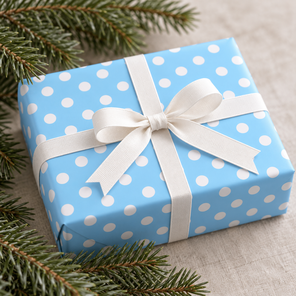 Blue Skies — Polka Dot Wrapping Paper