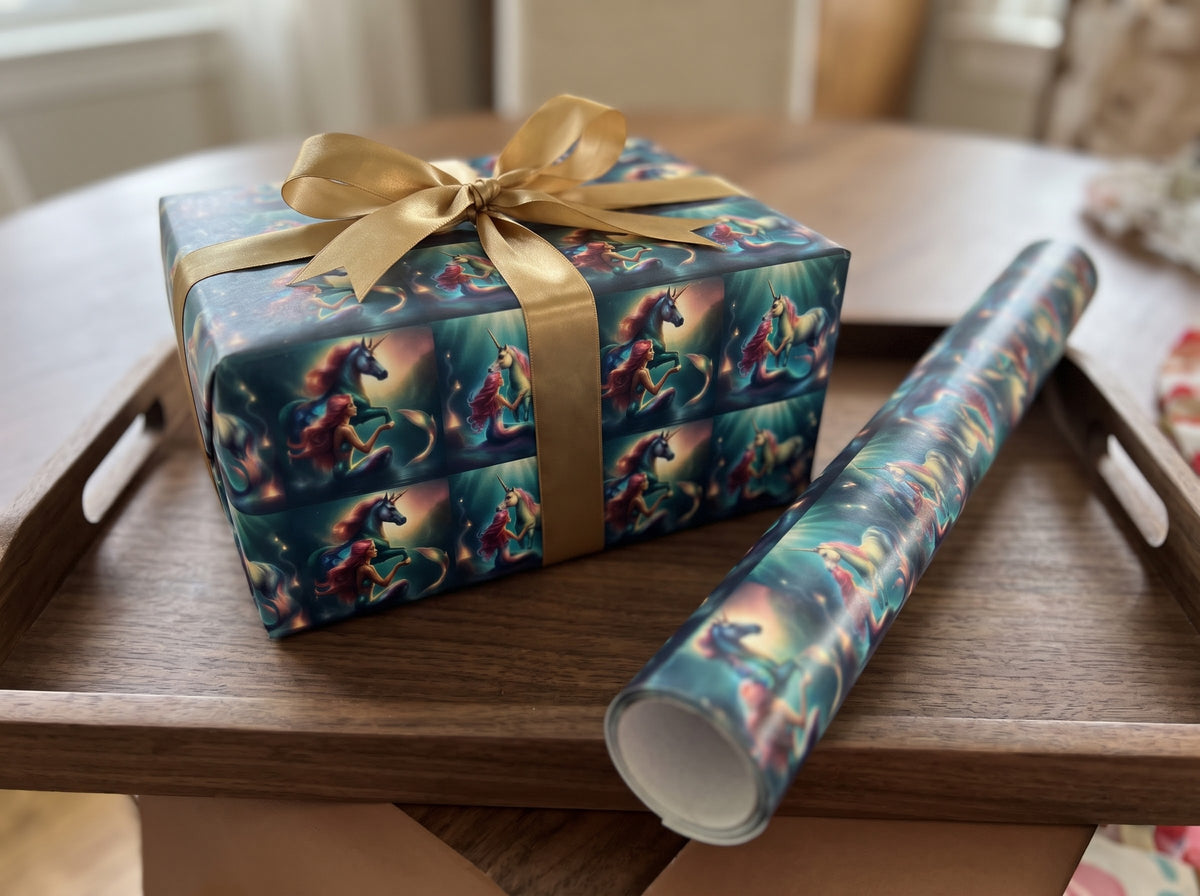 Moonlit Mermaid — Fantasy Wrapping Paper