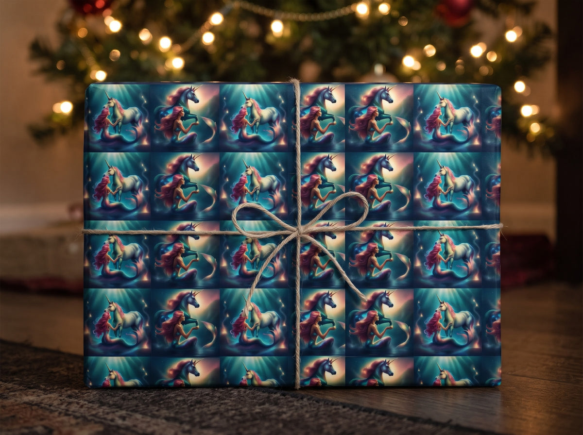Moonlit Mermaid — Fantasy Wrapping Paper