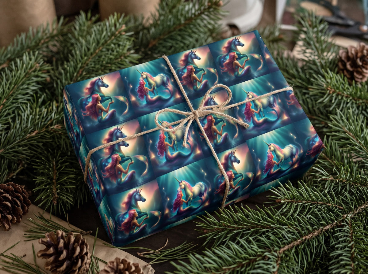 Moonlit Mermaid — Fantasy Wrapping Paper