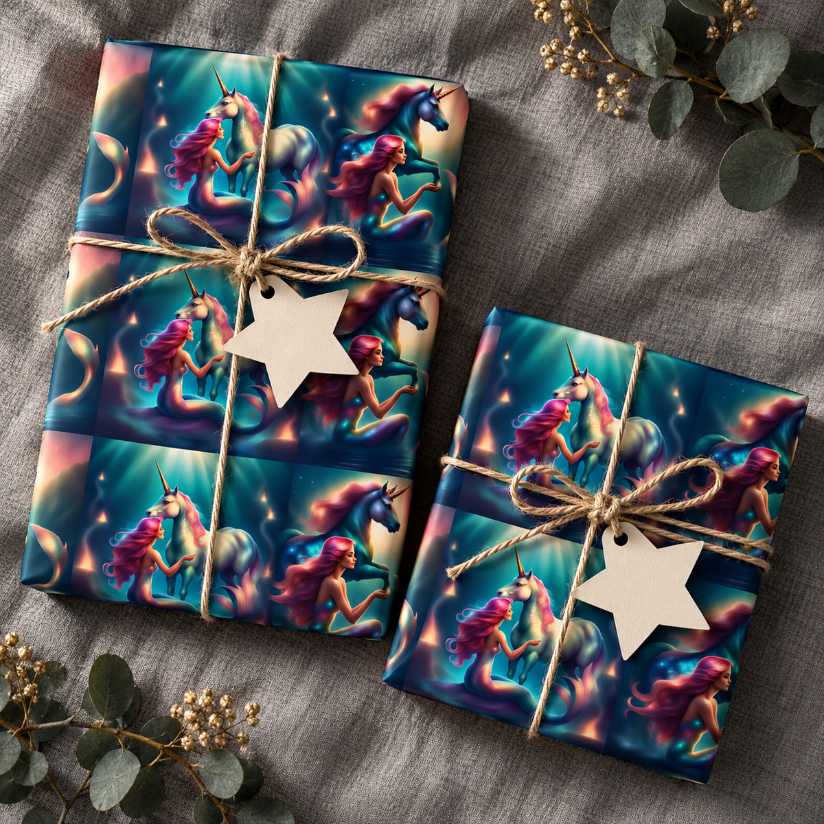 Moonlit Mermaid — Fantasy Wrapping Paper