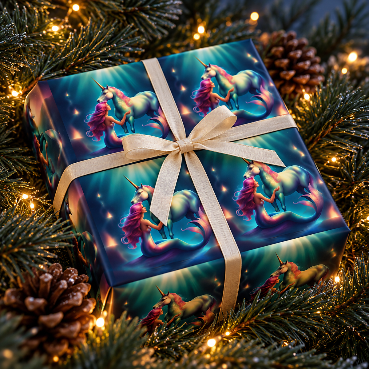Moonlit Mermaid — Fantasy Wrapping Paper