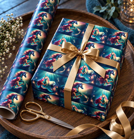 Moonlit Mermaid — Fantasy Wrapping Paper