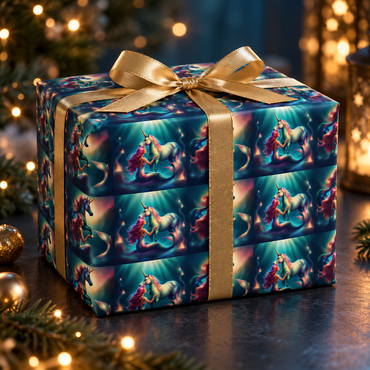 Moonlit Mermaid — Fantasy Wrapping Paper