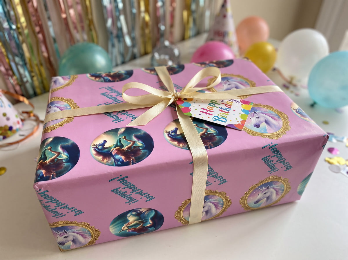 Mermaid Wishes — Happy Birthday Wrapping Paper