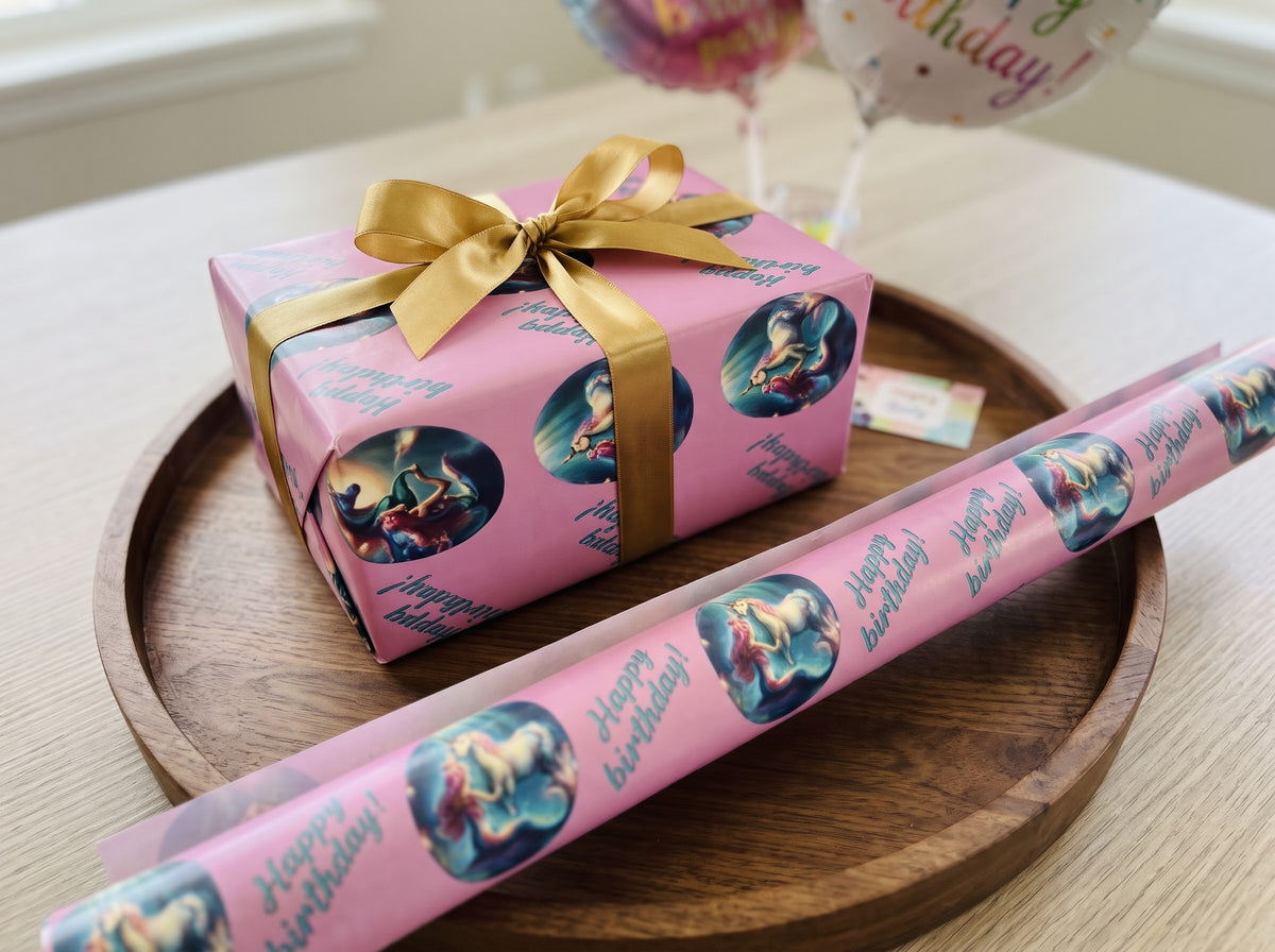 Mermaid Wishes — Happy Birthday Wrapping Paper