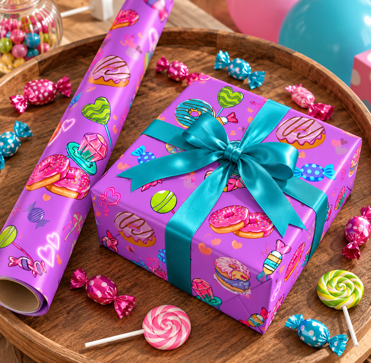 Candy Jar — Donut & Candy Wrapping Paper
