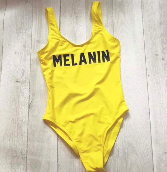 Melanin Swimsuit One Piece Gift For Her Vacation Wear Beach Wear graphic swimsuit novelty swimwear Beautiplex