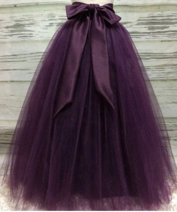 Floor length tulle skirt