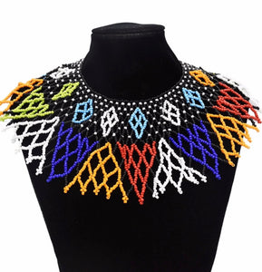 African Inspired Jewelry Beaded Bib Necklace Tribal Necklace Colorful Statement Piece Beautiplex