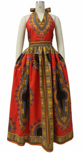 Kente Cloth Dress African Inspired Dress Maxi Halter Dress Summer Dress Sun Beautiplex