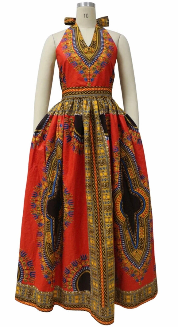 Beautiful Kente cloth maxi dress