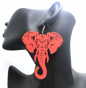 Earrings Elephant Wooden African Jewelry Gift For Her Birthday Beautiplex