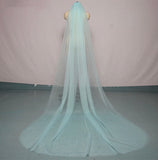 Long Wedding Veil Custom Color Wedding Veil Comb Attached Long Bridal Veil Cathedral length bridal veil Beautiplex