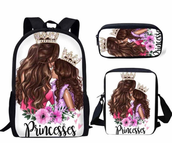 Mommy and Me Princess backpack set