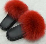 Genuine Fur Slides Coloful Furry Shoes Gift Fuzzy Slippers Summer Footwear Vacation Beautiplex