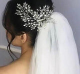 Bridal Headpiece Crystal Comb Rhinestone Wedding Accessories Bride Barrette Veil Bride Hairstyle Bridal Party Hair Beautiplex