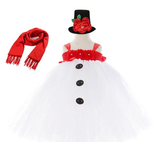 Tutu Dress Snowman Costume Kid Photo Shoot Family Photos Children Fashion Content Creator Tutu Costume Puffy Dress