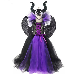 Maleficent Costume Dress Tulle Girl Dress Up Disney Villain Kid Costume Party Cosplay Custom Movie Dress Beautiplex